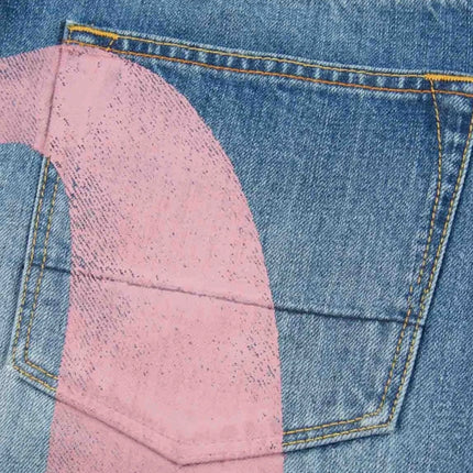 Mens Jeans Print High Waist Straight Leg Denim Pants Harajuku Unisex Loose Fit Tapered Casual Streetwear Fashion Trend Arrival