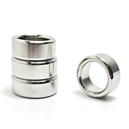 Top Quality Small Large Size Male Penis Ring Lock Stainless Steel Heavy Metal Cock Ring Ball Stretcher Erection Sexy Toy For Man