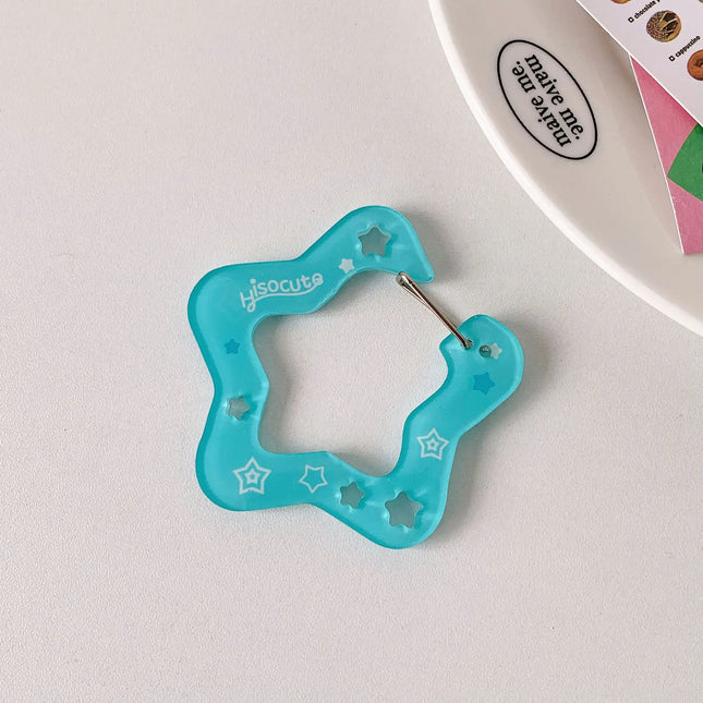 Ins Style Cute Acrylic Cartoon Keychain Holder Korea Kawaii Fruit Cupcake Star Shaped Decor for Bag Pendant Hook Key Hanging