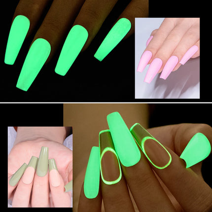FOUR LILY 10ml Luminous No Wipe Top Coat Glow-in-the-Dark Green Gel Nail Polish DIY Home Salon Festive Gift  For Valentine's Day