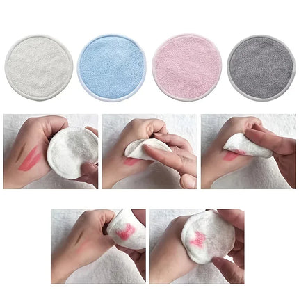 12PC Reusable Cotton Pads Makeup Remover Pads Washable Round Bamboo Make Up Pads Cloth Nursing Pads Skin Care Tool Skin Cleaning