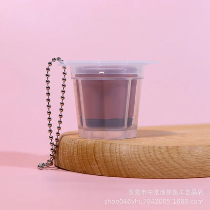 jelly Macaron pudding keychain Knead the stress-relieving jelly pendant to make it soft and simulate the snack bag pendant