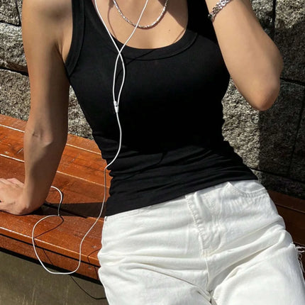 Underlay Beautiful Back Knitted Camisole Vest Paired With Women Summer Breast Covering 2024 New Cotton Sleeveless Outerwear Top