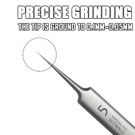 German Ultra-fine No. 5 Cell Pimples Blackhead Clip Tweezers Beauty Salon Special Scraping & Closing Artifact Acne Needle Tools