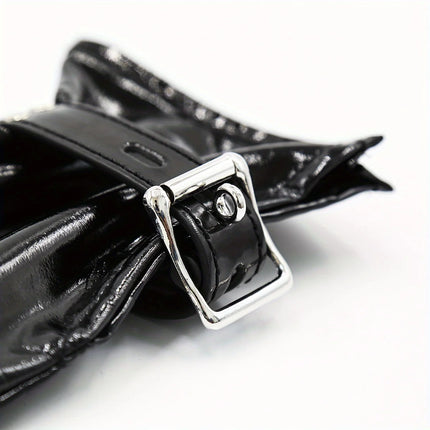 Sex toys, patent leather handcuffs, bright leather hand buckles, tied hands, toys, restrained and bound adult products.