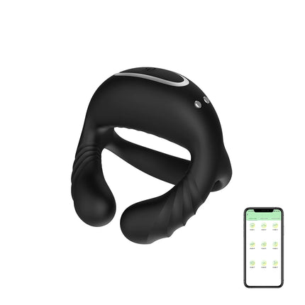 App Control Vibrator Penis Perineum for Men Silicone Cock Rings Testicle Trainer Scrotum Stimulator Massager Cockring Adult Toy