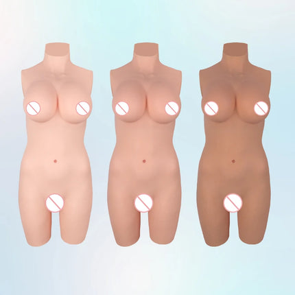 KUMIHO Fake Vagina Breast Form 2TH GEN Silicone Bodysuit D Cup Fake Boobs Silicon Body Transgender Crossdresser Cosplay Shemale