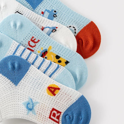 5 Pairs 1 To 12 Years Children's Socks 2025 Spring Summer Baby Boys Girls Cotton Mesh Breathable Thin Soft Cute Socks Kids Socks