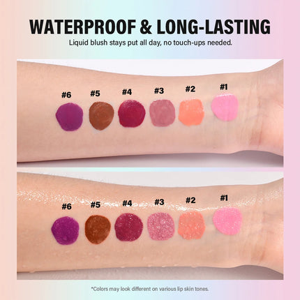 Cheek Blusher All-Day Liquid Blush Long-Lasting Buildable Ultra-Blendable Blush Liquid New Sponge Applicator Cheek Stain Makeup