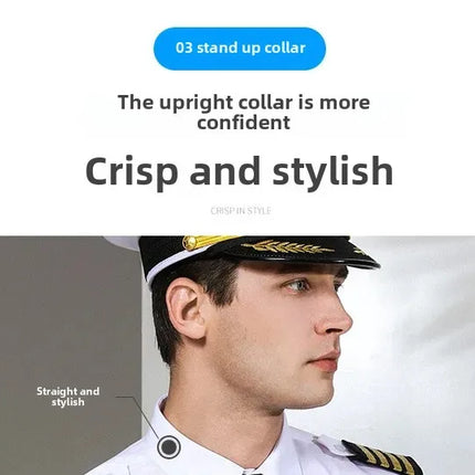 Air Force Pilot Uniform Men's Shirt Flying Clothes Nightclub Aviation Clothes Engineer Military Uniform Square Collar Other Mate