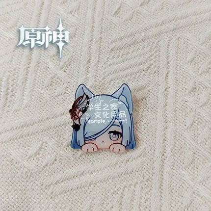 Game Impact Fontaine Neuvillette Wriothesley Rabbit Ears Small Hands Acrylic Badge Backpack Button Brooch Accessories Gifts