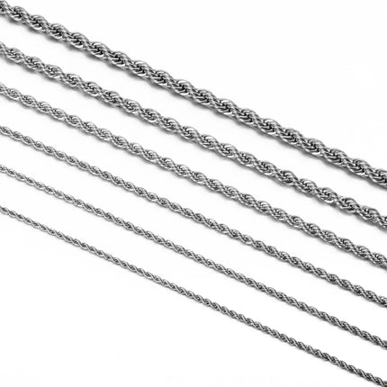 1 piece 925 sterling silver Width 2mm/3mm/4mm Rope Chain Necklace/Bracelet For Men Women Man Fashion Chain Necklace