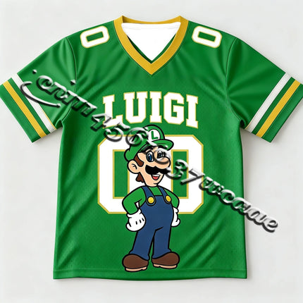 Bandai Mario Series Oversized T-shirt Game Theme Summer Sports Shirt for Adults Family Matching Casual 2026