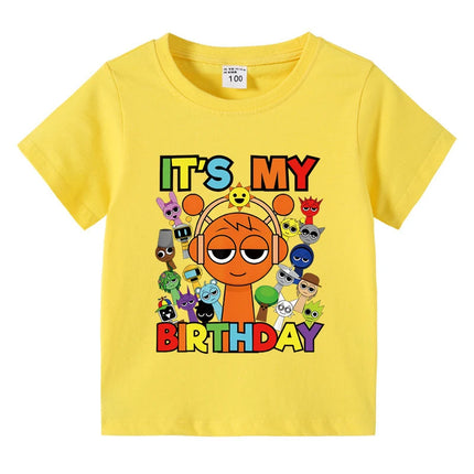 Funny Sprunki T-shirts Boys Girls Summer Short Sleeve Tees Kids Cartoon Incredibox Game Graphic Tops Children's birthday Gift