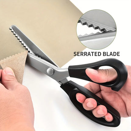 High-carbon Stainless Steel Zigzag Scissors -Sharp Triangle Teeth for Precise Cutting,Ideal for DIY Handiwork, Sewing, Tailoring
