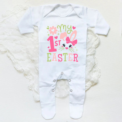 My First Easter Bunny Print Baby Bodysuit Babygrow Sleepsuit Rabbit Infant Long Sleeve Outfit Clothes Infant Easter Party Romper