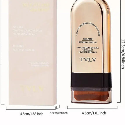 TVLV Long Lasting Matte Foundation Stick-Full Coverage Waterproof Brighten Makeup Base for Compact Concealer Stick with Brush