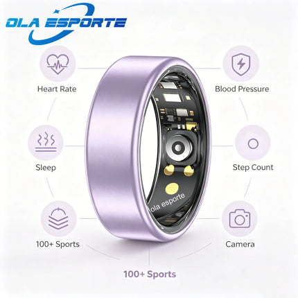 Colorful Smart Ring Women Men Couple SmartRing Heart Rate Monitor Waterproof 100+Sport Modes Super Light Skin-friendly Wristring