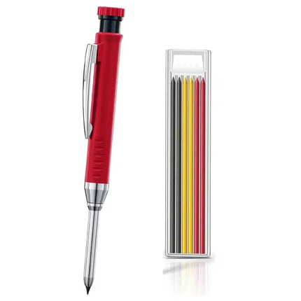 Solid Carpenter Pencil Set Mechanical Woodworking Tools with Refill for Carpentry Marking And Scriber Construction Job E