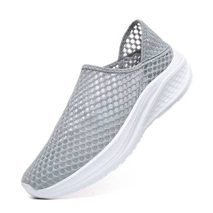Oiaano Barefoot Man Grey Shoes Mesh Knit Slip On Ultra Light Breathable Soft Bottom Workout Casual Sports Shoes Outdoor Runing