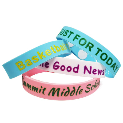 Adjustable Custom Bracelets 2/10/20/50Ct Personalized Rubber Wristband for Motivation, Party Favors, Birthday，Event DIY