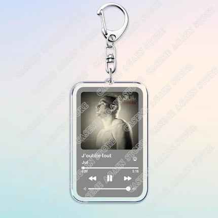 Popular French Rapper JUL Music Songs Keychains for Women Accessories Bag Oh Qu'elle Est Belle Code Keyings Jewelry Fans Gifts
