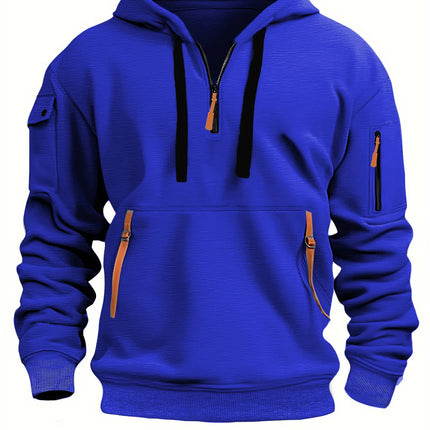 2025 New Multi Pocket Zipper Fleece Hooded Casual Shirt for Men and Women Plus Size Loose Pullover Fashion Sweatshirt top