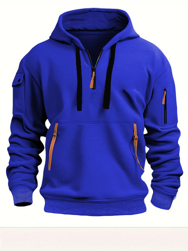 2025 New Multi Pocket Zipper Fleece Hooded Casual Shirt for Men and Women Plus Size Loose Pullover Fashion Sweatshirt top