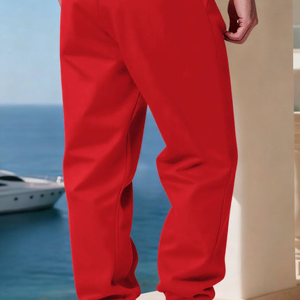 Extremadura España Flag Printed Sweatpants Mens Casual Loose Trousers Winter Fleece Warm Jogger Pants Basics Pocket Male Clothes