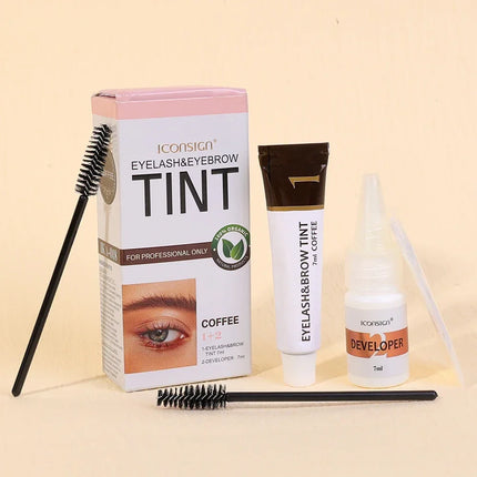 Fast Eyebrow Tint Kit Brown 2 in 1 Eyebrow Gel Lash Lift and Tint Kit Professional Semi-Permanent Waterproof Eyebrow Brow Kit