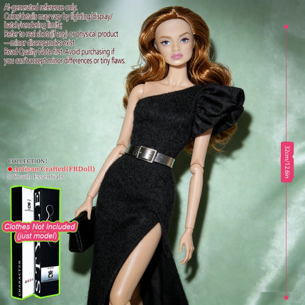 12.6in 1/6 Ball-Jointed BJD/MJD - 12-Joint Posable, Realistic Skin, Collector’s Premium Gift (Figure Only)