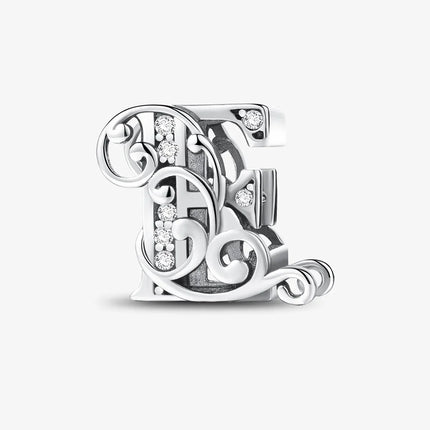925 Sterling Silver English Letter Charms Beads Fit Original Pan DIY Bracelets Making Gift Of High Quality Fine Jewelry