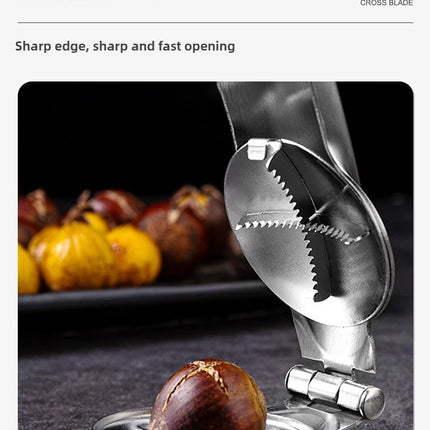 Stainless Steel Chestnut Opener, Cross Shaped Chestnut, Household Multifunctional Peeling Tool, Chestnut Clip, Walnut Clip