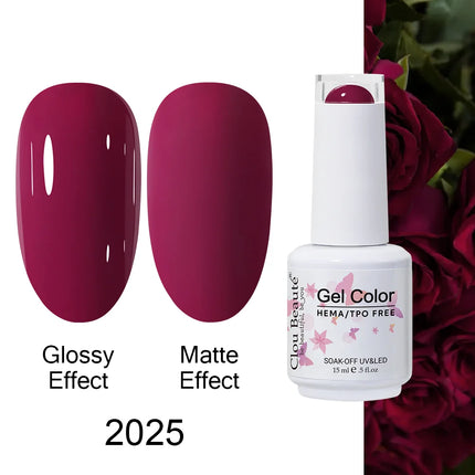 Clou Beaute 15ml HEMA TPO FREE Color Gel Nail Polish Nude Pink Red Green Collection Nail Gel Polish Glitter Soak Off UV LED Gel