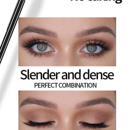 YANQINA Mascara with Eyeliner Combo Black Slim Drawing Line Smooth Definition Long Lasting Waterproof Eye Makeup 2 Pcs Set