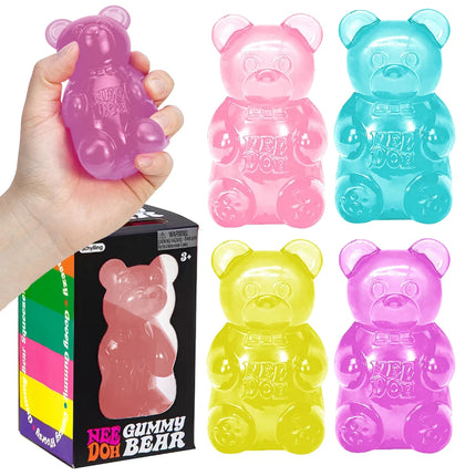 N-Doh Gummy Bear Squishy Toy Soft Stress Relief Sensory Fidget Squeeze Toy for Kids & Adults Non-Toxic Anxiety Relief Desk Toy