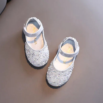 Autumn Girls Rhinestone Leather Shoes 2022 Spring Pearl Bow Princess Shoes Soft Children Baby Toddler Single Shoes G06