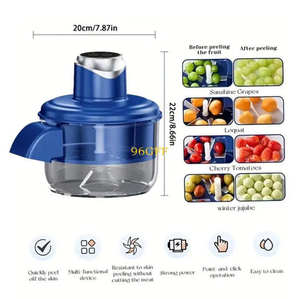 96GF Professional Electric Garlic Peeler Machine Rechargeable Cordless Automatic Peeling for Home Kitchen Commercial Use
