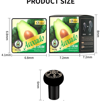 Air Cushion Foundation CC Cream Lightweight Natural Moisturizing Concealer Long Lasting Even Skin Tone Contour Makeup