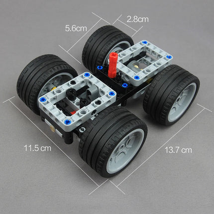 4WD RC Car Chassis Electric Set Building Block Motor Wheels RC Reciever Battery Box Functions Simulation Spray MOC Technical Toy