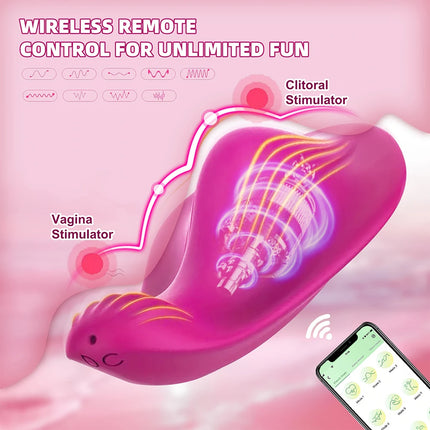 APP Control G Spot Wearable Panty Vibrators Silicone Clitoral Vagina Stimulator Adult Sex Toys with 9 Vibrating Modes for Women