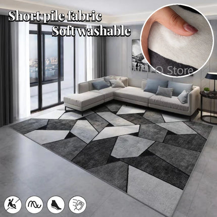Nordic Marble Geometry Carpets for Living Room Light Luxury Large Area Home Decor Rugs Bedroom Non-slip Soft Floor Mats Washable