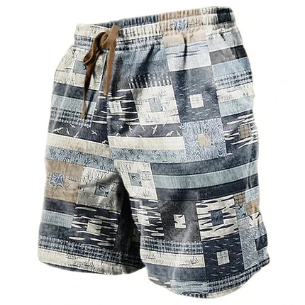 Ethnic Totem 3D Printed Men's Beach Pants Men's Summer Breathable Shorts Men's Fitness Street Shorts Large Size Drawstring