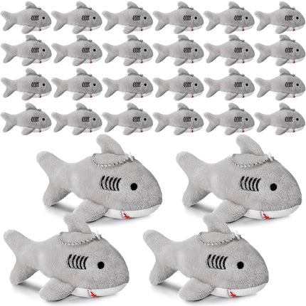 12-48Pcs Shark Plush Keychain Mini Stuffed Animal 3.94" Shark Party Favors Bulk Soft Tiny Shark Keychain Shark Backpack Keychain