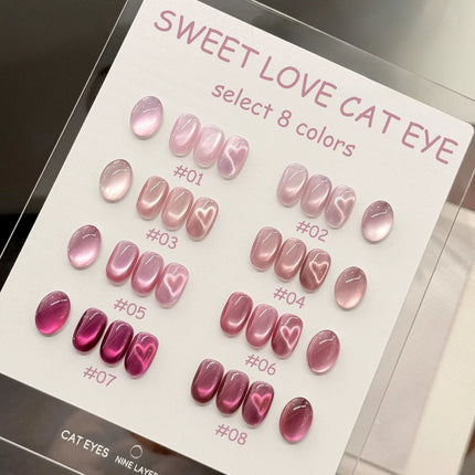 1-8pcs TC Sweet Love Cat Eye Gel Nail Polish 2025 New Temperament Whitening Dragon Fruit Pink Glass Beads Nail Art Pink Nails
