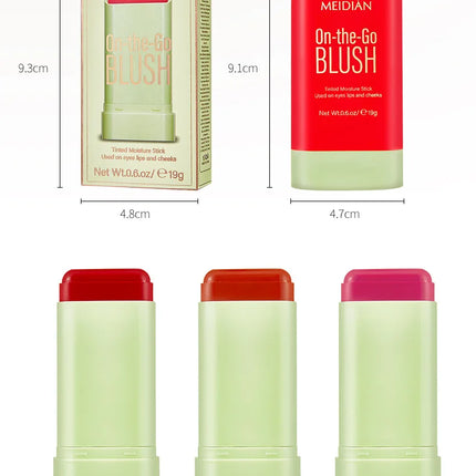 Creamy Blush Makeup Multi Stick For Eyes Lips & Cheeks Rouge Moist Pink High Color Rendering Tint Blusher Brightening Skin Tone