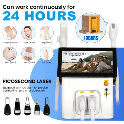 2 IN 1 Professional 4 Wave 808 Diode Laser Permanent Painless Hair Removal Picosecond Laser Tattoo Removal Machine FAC 5000Woval