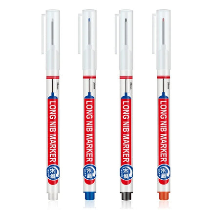 4Pcs/Set 20mm Deep Hole Long Nib Head Markers For Metal Perforating Pen Waterproof Bathroom Woodworking Decoration Multi-Purpose
