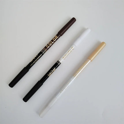 Mulitfuntional Two-Tone Black White Wood Eyeliner Pencil Pearl Highlighter Makeup Pen Brown Eyebrow Draw Lower Eyelash Cosmetics