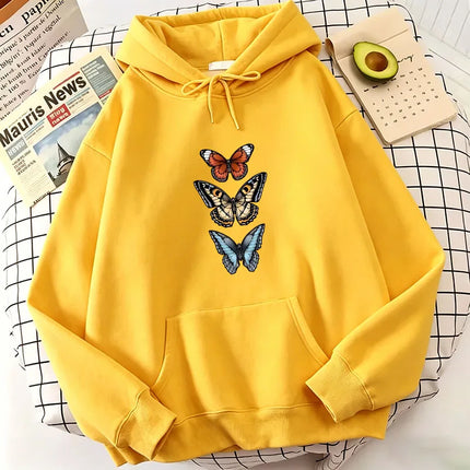Harajuku Vintage Butterfly Print Hoodies Spring Autumn Winter Casual Hoodies Sweatshirts Men Women Tops Hoodie Sweatshirt
